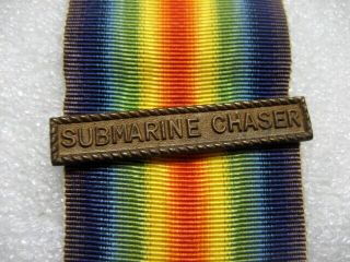 . Us Navy Ww1 Victory Medal Bar Submarine Chaser