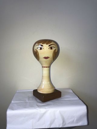Vintage Stangl Pottery Wig Stand Hat Stand Vintage Wig Stand Head Hat Stand Mcm