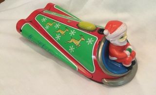 Tin Spaceship Japan Vintage Toy Merry Christmas Santa Claus Modern Toys Battery