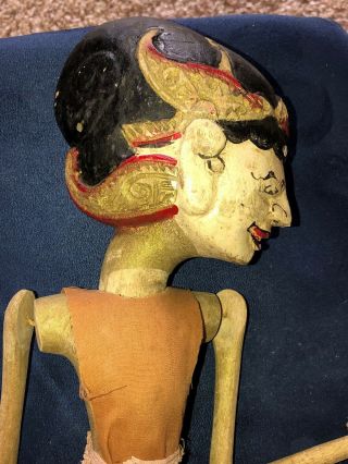 Vintage Puppet Indonesian Wayang Golek Carved Wood 6