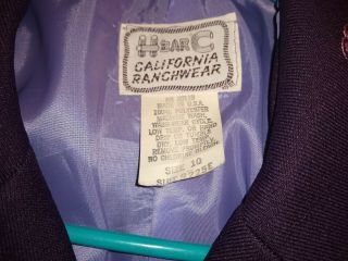 Vtg 60s? California Ranch Wear Embroidered Womens Pant Suit Size 10