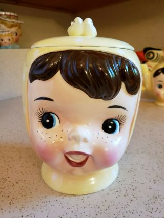 Adorable Vintage Napco Miss Cutie Pie Yellow Cookie Jar 2