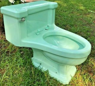 1950 ' s Vintage American Standard Toilet / Water Closet,  Green 2