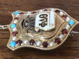 Circa 1870Phi Delta Theta Badge - 14k Gold Diamond Antique Fraternity Shield Pin 6