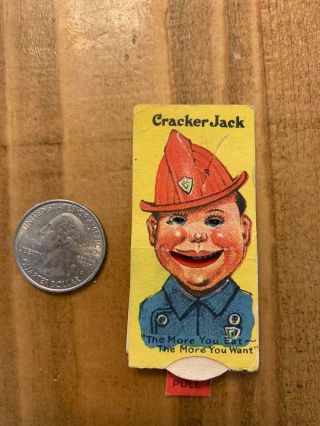 Antique Cracker Jack Paper Mechanical Fireman Toy Premium Prize - Advertising