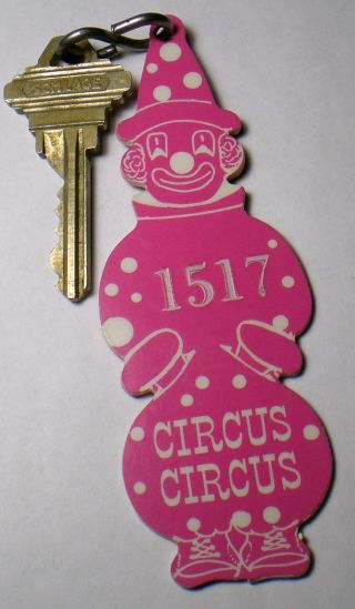 Old Vtg.  Las Vegas Circus Circus Hotel / Motel & Casino Room Key & Fob