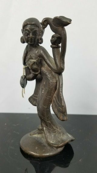 Unusual 19th Century Antique Indian Or South East Asian Bronze Sculpture 2