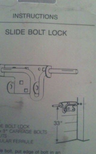 Slide Bolt Lock Garage Std Holmes Spring Mfg TIPU - SBLT - AL2P DIY Security Safety 4
