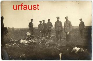 German Wwi Dead Pilot Crashed Warbird Aircraft Photo Aug 25 1916