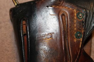 WW2 U.  S.  Army Leather.  45 Caliber Pistol Holster,  Boyt 44 ' dated 6