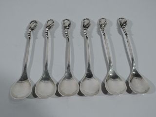 Georg Jensen Blossom Demitasse Spoons - Danish Sterling Silver - 1933/44