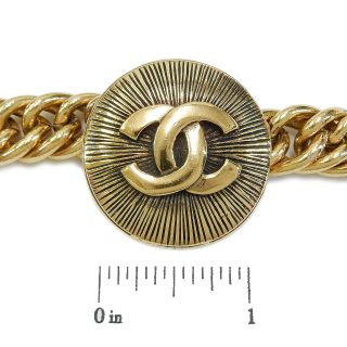 CHANEL Gold Plated CC Logos Charm Vintage Chain Necklace Choker 4590a Rise - on 3