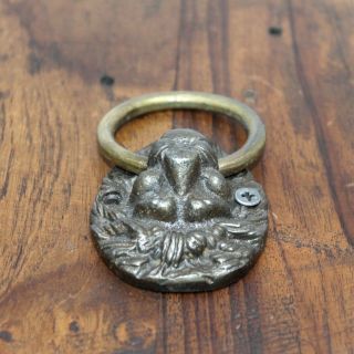 Antique Style Rustic Cast Iron Lion Face Door knocker with Brass Ring 001 4