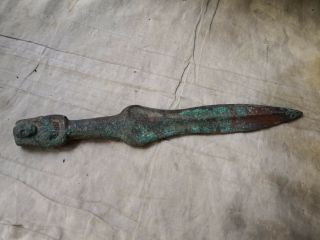 Chinese Old Bronze Ancient Weapons Copper Dagger