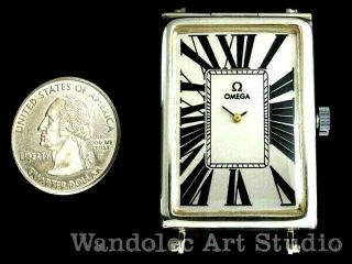 OMEGA Vintage Men ' s Wrist Watch Art Deco Sterling Silver Mens Wristwatch Swiss 11