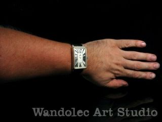 OMEGA Vintage Men ' s Wrist Watch Art Deco Sterling Silver Mens Wristwatch Swiss 12