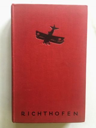 Orig 1933 German Wwi Pilot Book By Red Baron Von Richthofen Red Cover