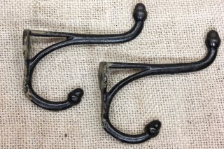 2 Coat Hooks Acorn Tip School Farm House Old Vintage 1800 