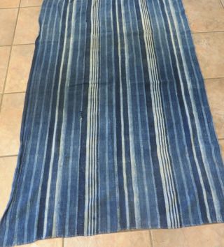Vintage African,  Dogon Indigo Dyed Fabric/hand Woven Cotton Strips/38 " X56 "