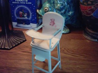 VINTAGE 1950 ' s PINK METAL TOY DOLL HIGH CHAIR by J.  CHEIN COMPANY 2