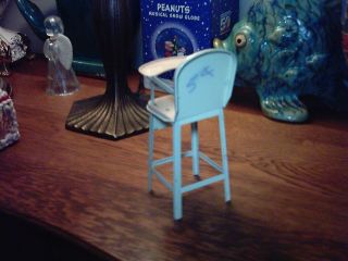 VINTAGE 1950 ' s PINK METAL TOY DOLL HIGH CHAIR by J.  CHEIN COMPANY 3