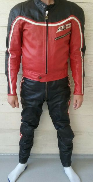 Dainese Leather Motorcycle Suit 2 Piece Size 52 Vintage