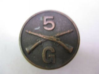 U.  S.  Army Wwi Us Collar Disc Infantry Crossed Rifles For G Company 5th