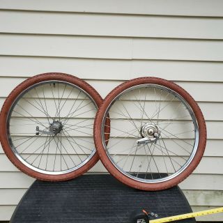 Vintage Prewar Schwinn Bicycle Wheel Set Drop,  Motorbike,  Autocycle,  Ranger,  Antique