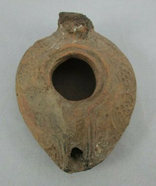 Roman Judean Ancient Terracotta Holy Land Grape Decorated Oil Lamp W Museum Nbr