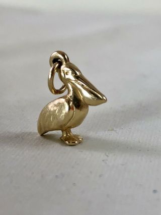 Vintage James Avery 585 14k Gold Pelican Charm - - 3d— In Box— Retired