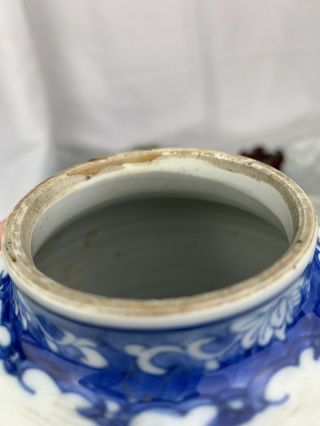 antique chinese blue and white jar 18thC kangxi period 9