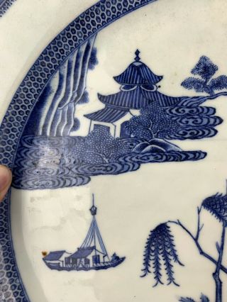 huge antique chinese blue and white plate 42 by49.  8cm 18thC 7