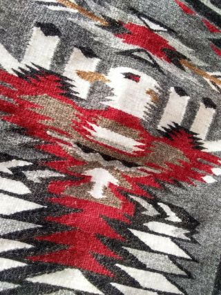 Vintage Navajo Rug Blanket Native American Indian Teec Nos Pos Eagle Tapestry