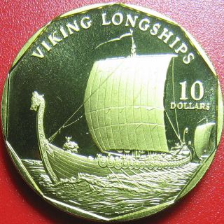 1998 Marshall Islands $10 Viking Longships Ancient War Battle Ship Rare