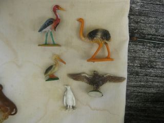 4 Early 1953 & 1970 G.  M.  Starlux France 5 Bird Plastic Zoo Animals
