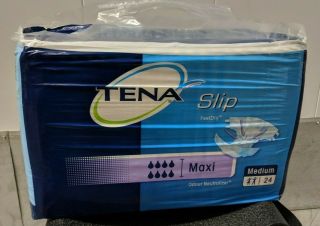 Plastic Backed Tena Slip Maxi Medium Adult Diaper Rare Vintage (24 Pack)