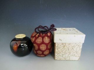 Japanese Seto Ware Tea Caddy Chaire W/shufuku/ Bunrin - Chaire/ 8999