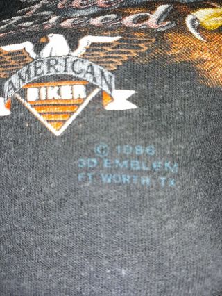 VTG RARE 80s 1986 3D Emblem Harley Davidson Motorcycle Biker Eagle Shirt Size M 3