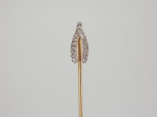 Important Art Nouveau 18K Gold Diamonds Platinum Lucky Wish Bone Stick Pin 2