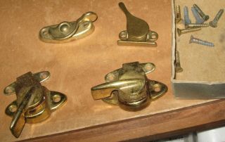 Pair Vintage Window Lock Latches Locking Lever Handle Patent No.  2,  151,  219