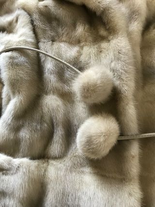 vintage buff mink jacket.  Size small/medium.  Adorable leather belt with pompoms 8