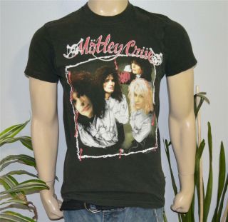 RaRe 1989 MOTLEY CRUE vintage concert tour t - shirt (M/L) 80s Glam Rock Metal 2