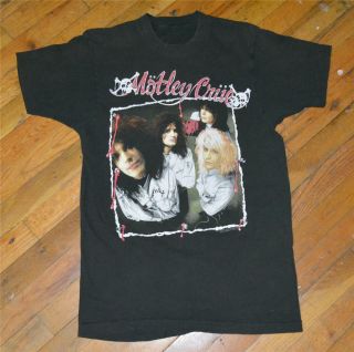 RaRe 1989 MOTLEY CRUE vintage concert tour t - shirt (M/L) 80s Glam Rock Metal 5