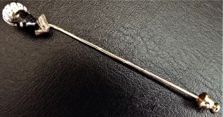 Antique VICTORIAN 15ct Gold Enamel Coral Blackamoor Stick Pin Stickpin 6