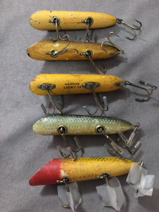 Five Old Heddon Lucky 13. 3