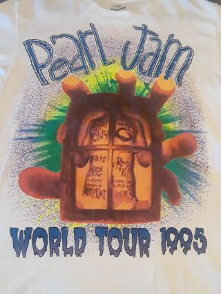 Pearl Jam World Tour 1995 Vintage T - Shirt Size L (RARE) 2