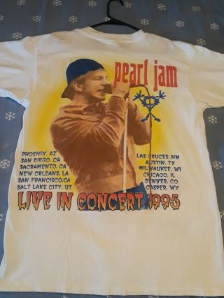 Pearl Jam World Tour 1995 Vintage T - Shirt Size L (RARE) 3