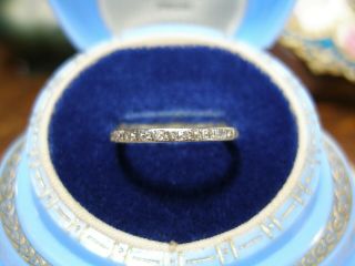 ANTIQUE PLATINUM DIAMOND ETERNITY WEDDING BAND RING ART DECO 6.  5 ENGAGEMENT 2