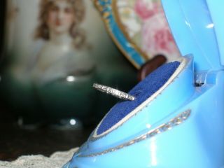 ANTIQUE PLATINUM DIAMOND ETERNITY WEDDING BAND RING ART DECO 6.  5 ENGAGEMENT 3