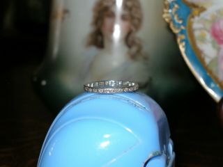 ANTIQUE PLATINUM DIAMOND ETERNITY WEDDING BAND RING ART DECO 6.  5 ENGAGEMENT 5